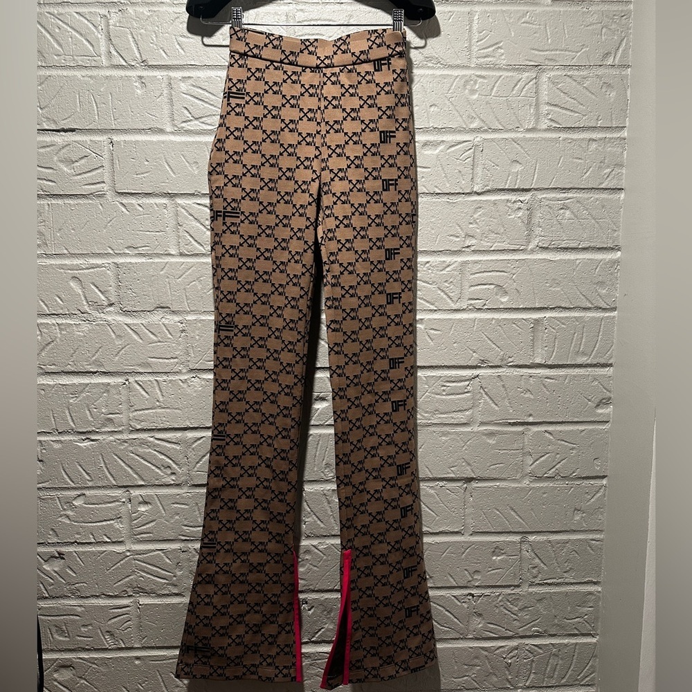 New Off-White Monogram Split Hem Leggings in Brown Size 38 - Picture 5 of 12